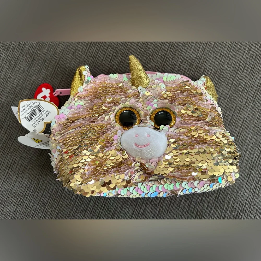TY Flip Sequin Unicorn Cosmetic Make up Bag Pouch